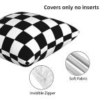 Black and White Plaid Throw Pillow Covers Set