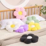 Sage Green Daisy Flower Shaped Throw Pillow