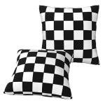 Black and White Plaid Throw Pillow Covers Set