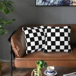 Black and White Plaid Throw Pillow Covers Set