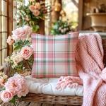 Christmas Pillow Covers Set of 2 in Pink & Sage