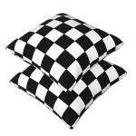 Black and White Plaid Throw Pillow Covers Set