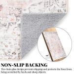 MUJOO Pink Boho Area Rug - Washable & Non-Slip