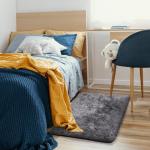 Grey Non-Slip Fluffy Mini Bedroom Area Rug