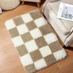 Beige and Cream Furry Area Rug, 2x3 Feet