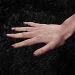 Small Black Shag Area Rug for Bedroom Decor