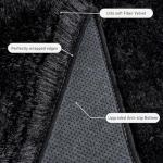 Small Black Shag Area Rug for Bedroom Decor