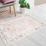 MUJOO Pink Boho Area Rug - Washable & Non-Slip