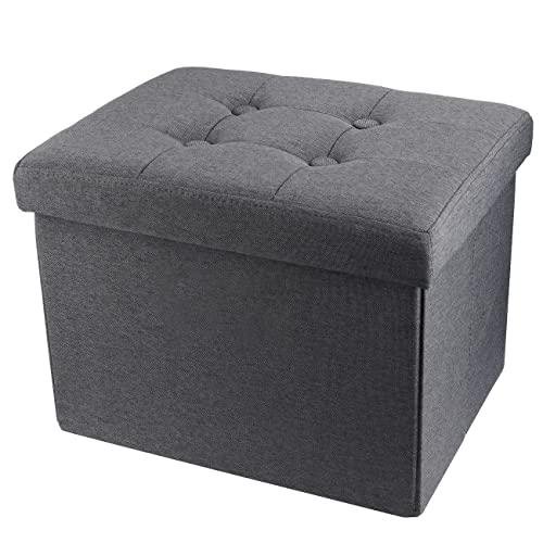 ALASDO compact grey folding storage ottoman