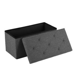 Foldable Storage Ottoman Bench with Padded Seat