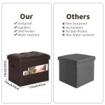 Foldable Leather Storage Ottoman with Foam Seat