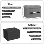 Dark Gray Storage Ottoman with Padded Seat
