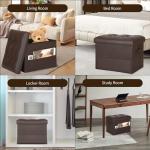 Foldable Leather Storage Ottoman with Foam Seat