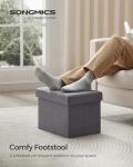 SONGMICS Set of 2 Folding Storage Ottomans