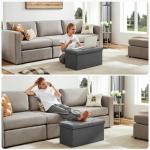Foldable Storage Ottoman Bench with Padded Seat