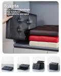 Folding Leather Storage Ottoman with Padded Seat