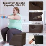 Foldable Leather Storage Ottoman with Foam Seat