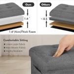 Dark Gray Storage Ottoman with Padded Seat