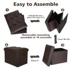 Foldable Leather Storage Ottoman with Foam Seat