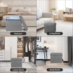 Dark Gray Storage Ottoman with Padded Seat