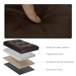 Foldable Leather Storage Ottoman with Foam Seat