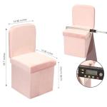 Pink Velvet Storage Ottoman with Seat Back