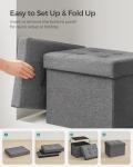 SONGMICS Set of 2 Folding Storage Ottomans