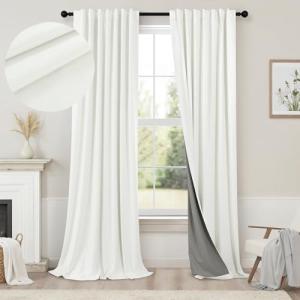 Extra Long Ivory Blackout Curtains for Large Windows