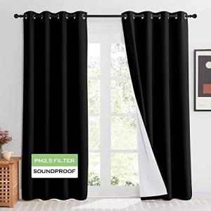 KGORGE 4-in-1 Blackout Soundproof Curtains, 2 Panels