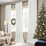 Extra Long Ivory Blackout Curtains for Large Windows