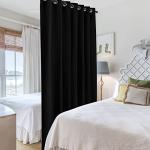 RYB HOME Black Portable Room Divider Curtain