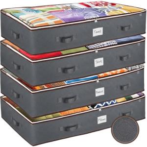 ZOBER Set of 4 Underbed Storage Bins