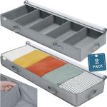 Under Bed Storage Bins with Dividers - 2 Pack