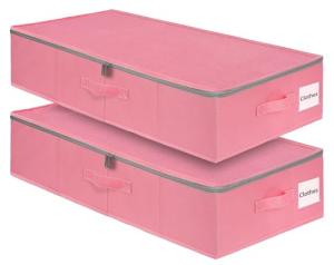 Pink Under Bed Storage Containers for Organizing