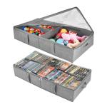 Under Bed Toy Storage Boxes - 2-Pack Grey