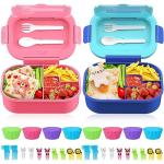 Bento Box Lunch Containers 2-Pack with Utensils