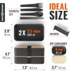 Bentoheaven Premium Adult Lunch Box with Utensils
