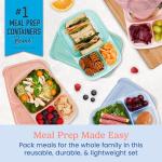 Stackable 3-Compartment Lunch Boxes - Set of 4