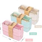 3-Pack Stackable Bento Box Meal Prep Containers