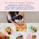 Stackable 3-Compartment Lunch Boxes - Set of 4