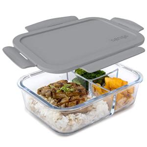 Leak-Proof Glass Bento Lunch Box with Dividers