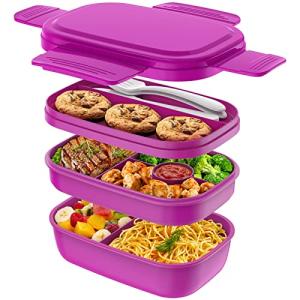 Stylish Stackable Lunch Box with Utensil Set