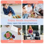Stackable 3-Compartment Lunch Boxes - Set of 4