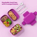 Stylish Stackable Lunch Box with Utensil Set