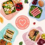 Stackable 3-Compartment Lunch Boxes - Set of 4