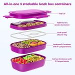 Stylish Stackable Lunch Box with Utensil Set
