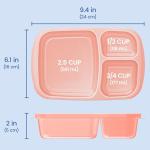 Stackable 3-Compartment Lunch Boxes - Set of 4