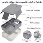 Insulated Lunch Bag with Bento Box and Strap