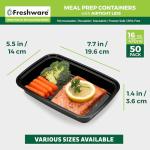 Freshware 50-Pack 16 oz Meal Prep Containers