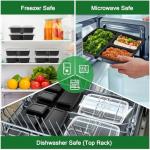 50 Pack 32 oz 3-Compartment Meal Prep Containers